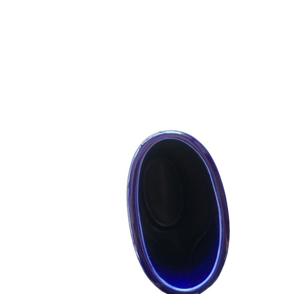 Vintage Chokin blue lily 24k gold lined vase butterfly florals beautiful gift - Picture 5 of 7